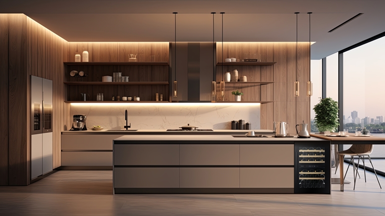 modern contemporary home interior kitchen area minimal detail ca